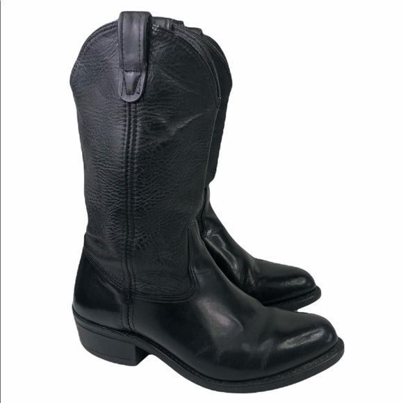Double H Black Leather Cowboy Western Boots 4620